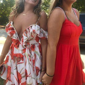 Orange Floral Romper